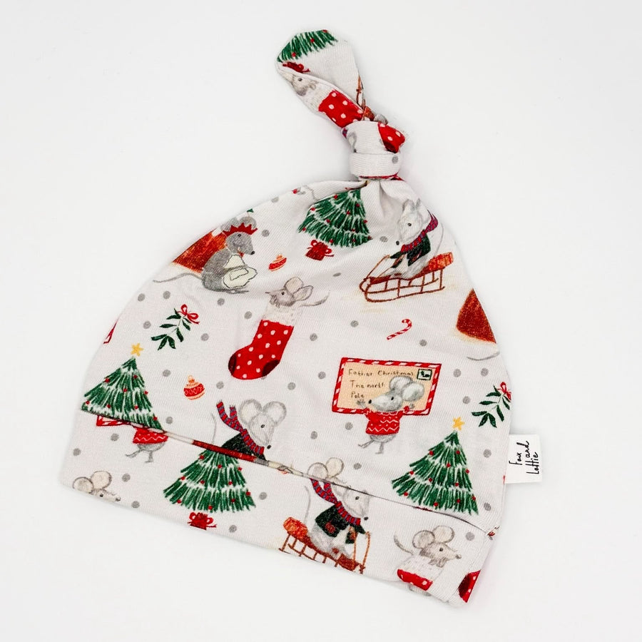 Christmas baby hat from Fox and Lottie, the luxury baby and toddler sleepwear company.