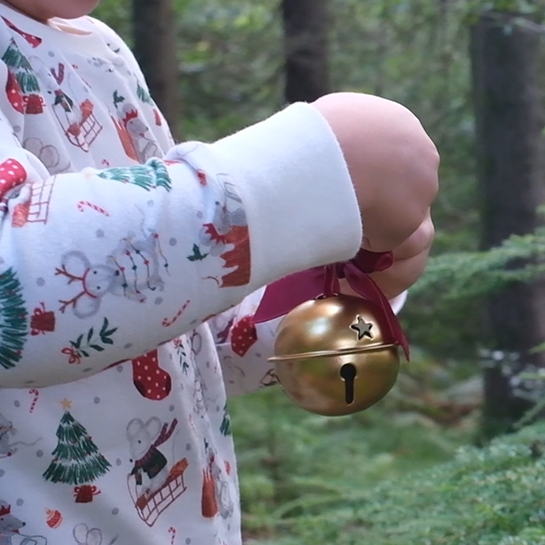 Christmas pyjamas from fox and lottie. Boy in the woods, mice Christmas scene.