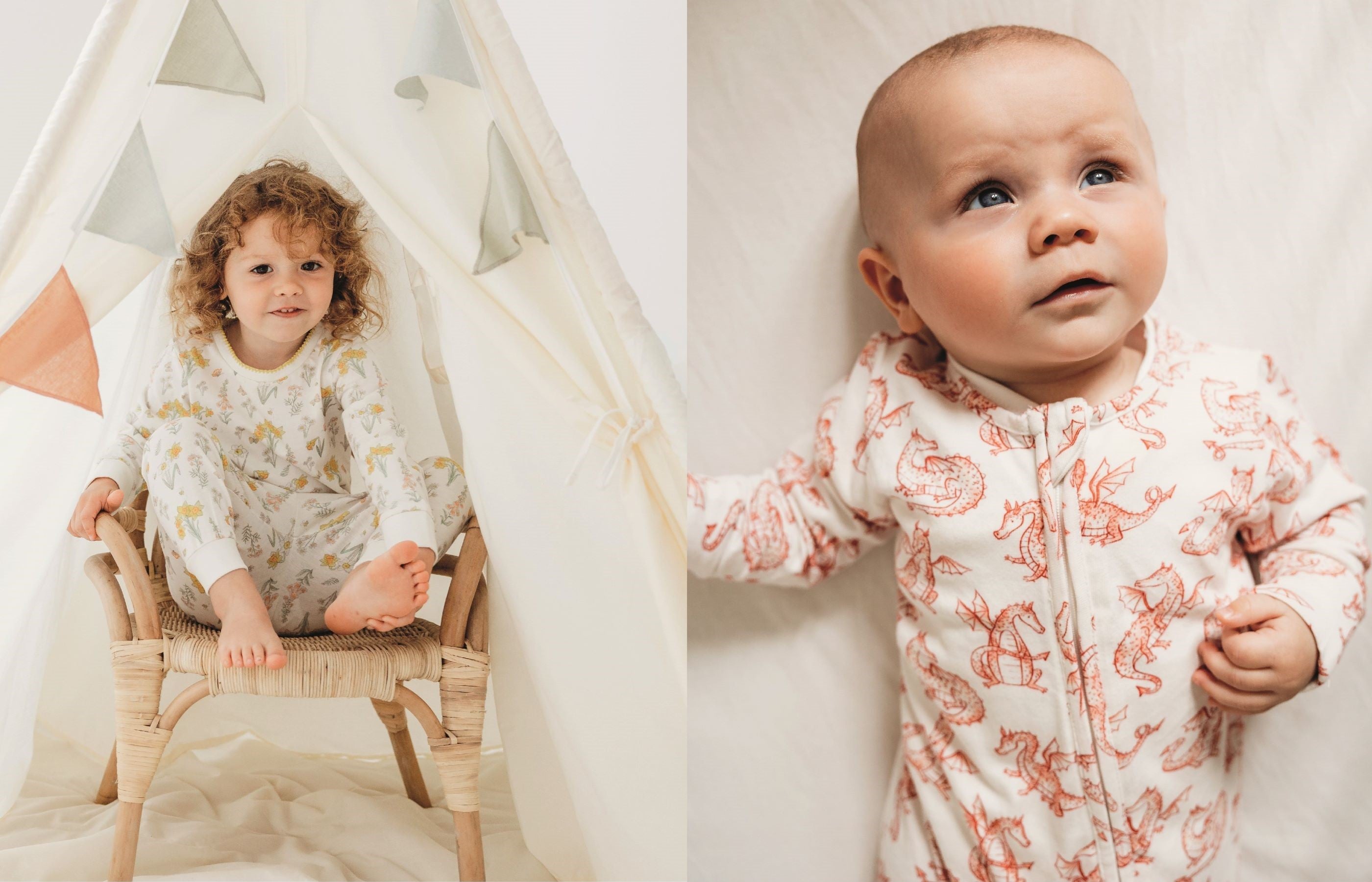 Fox and Lottie daffodil pyjamas dragon sleepsuit fox blanket