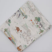Fabric with animal pattern on a white background