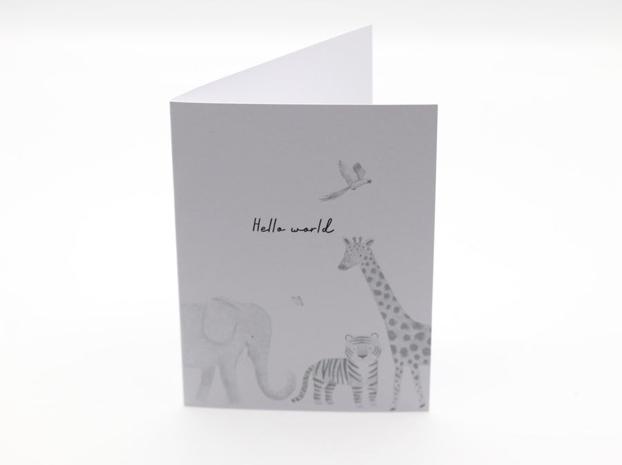 Hello world - baby arrival card