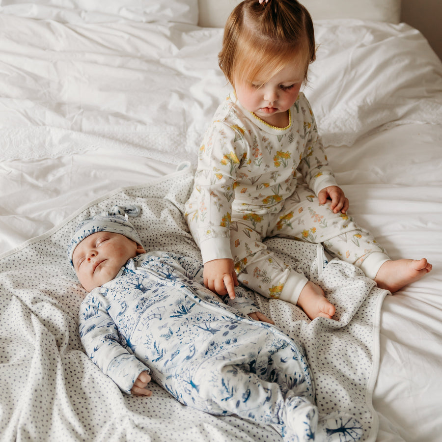 Fox and Lottie premium sleepwear on the river and daffodil sleepsuit and pyjamas. 